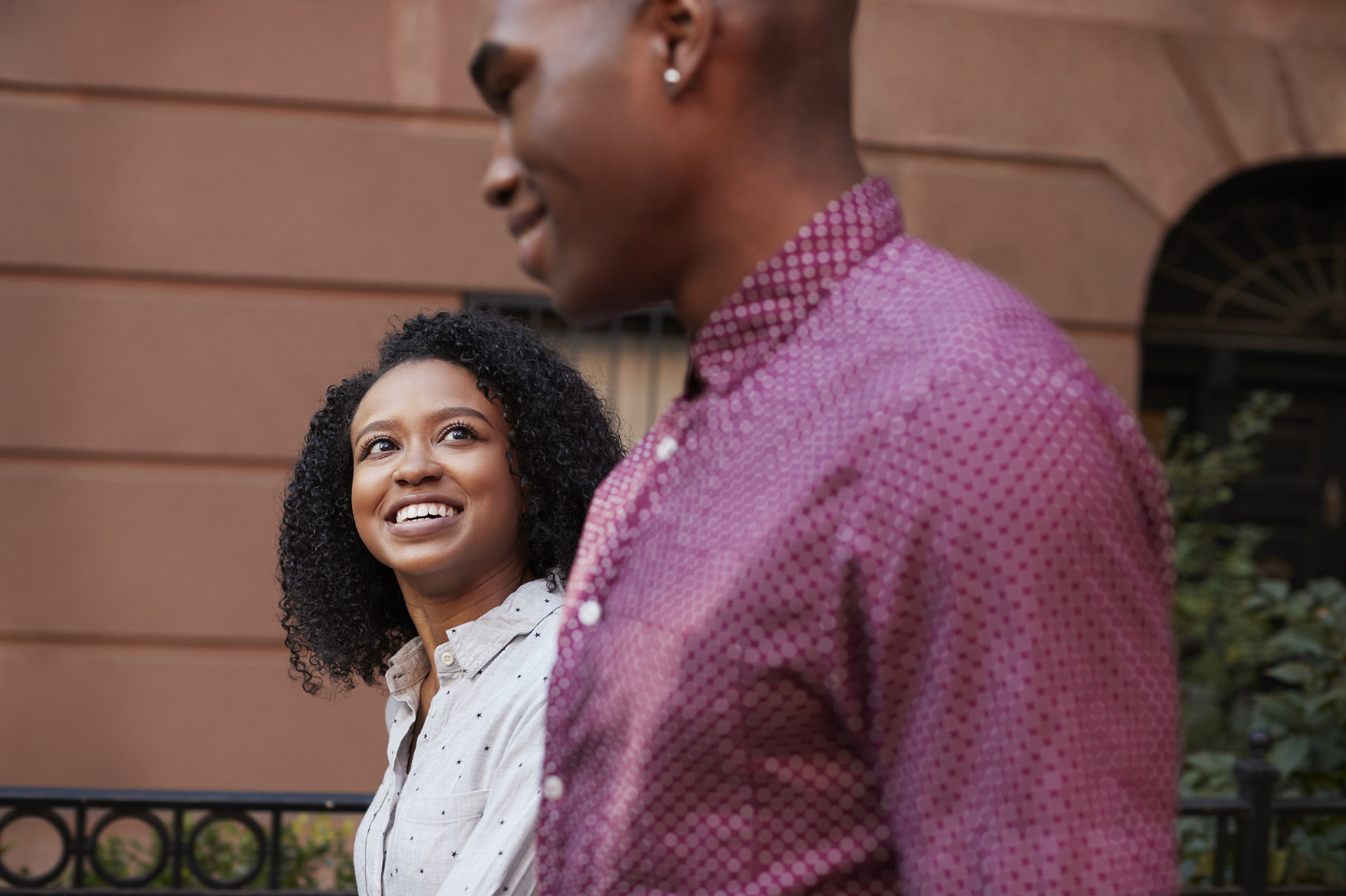 young couple walking